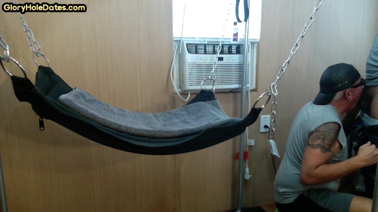 Mature gay amateur assfucked in sling after long BJ