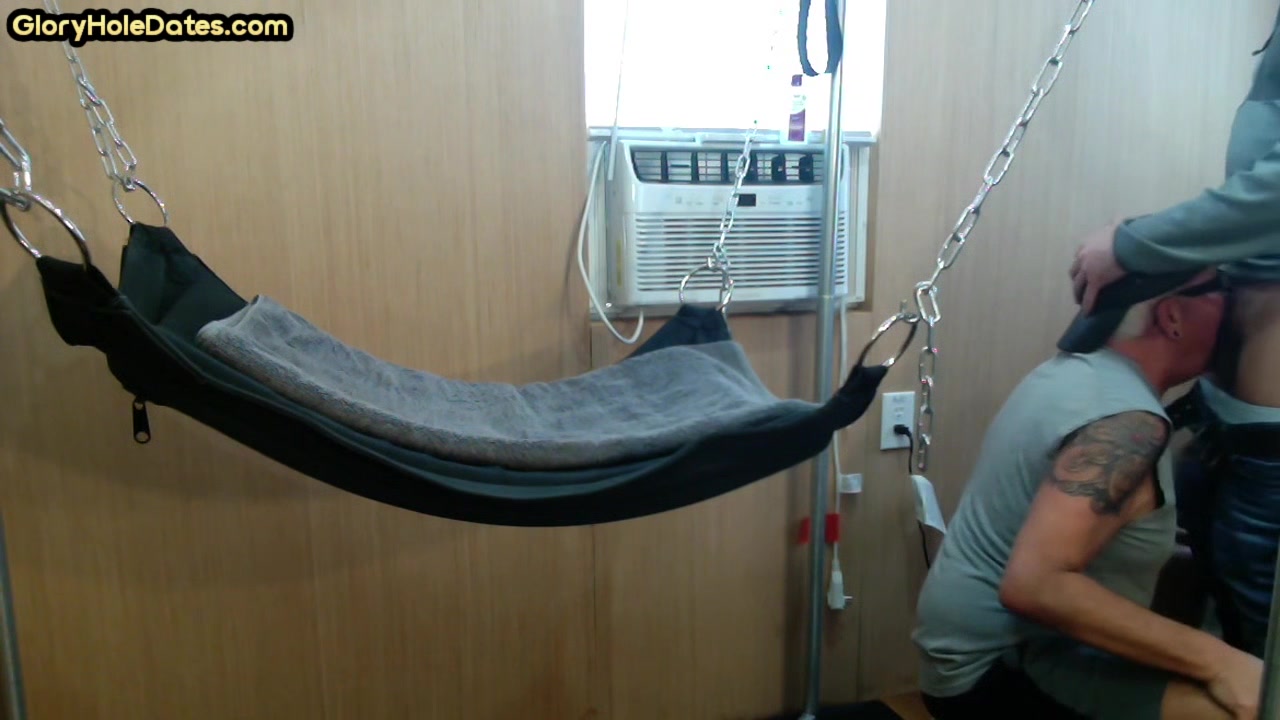 Mature gay amateur assfucked in sling after long BJ