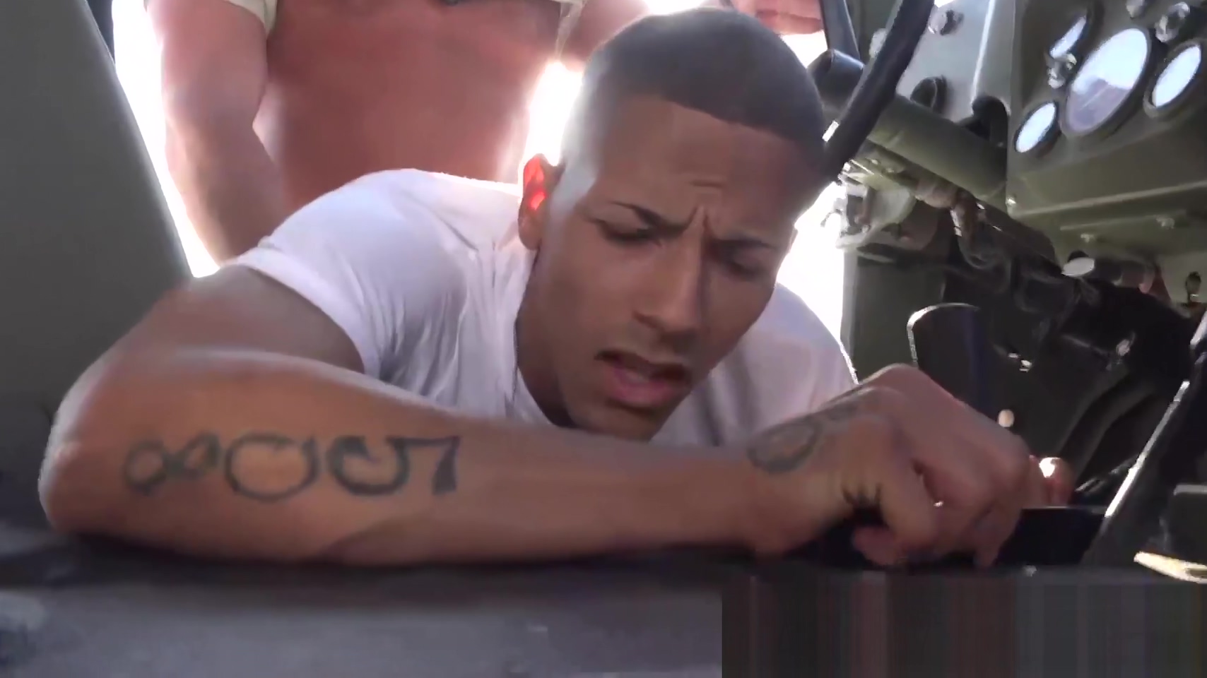 Military men fuck truck going on an anal mission