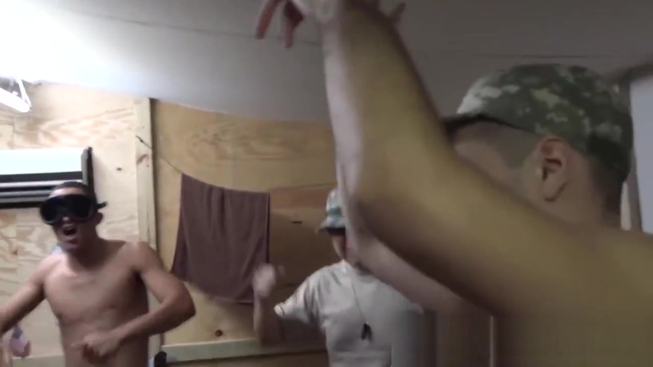Military hunks anally hazing new members in the barracks