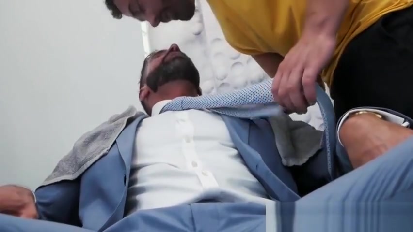 Suit and tie man comes for massage but ends up analrailed