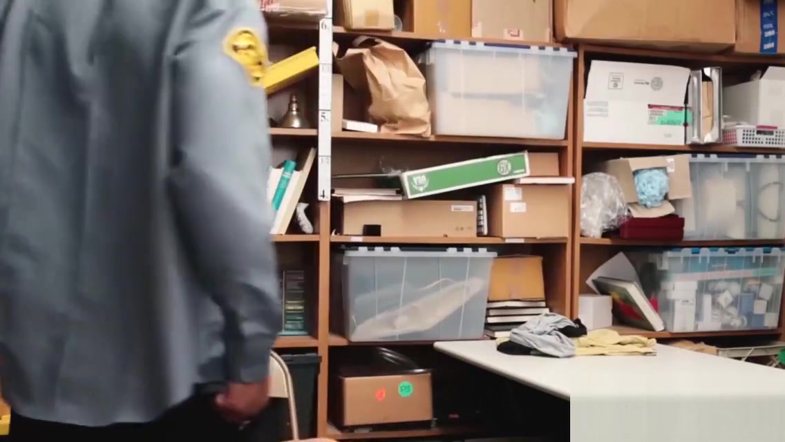 Young perpetrator bouncing on officers huge black cock