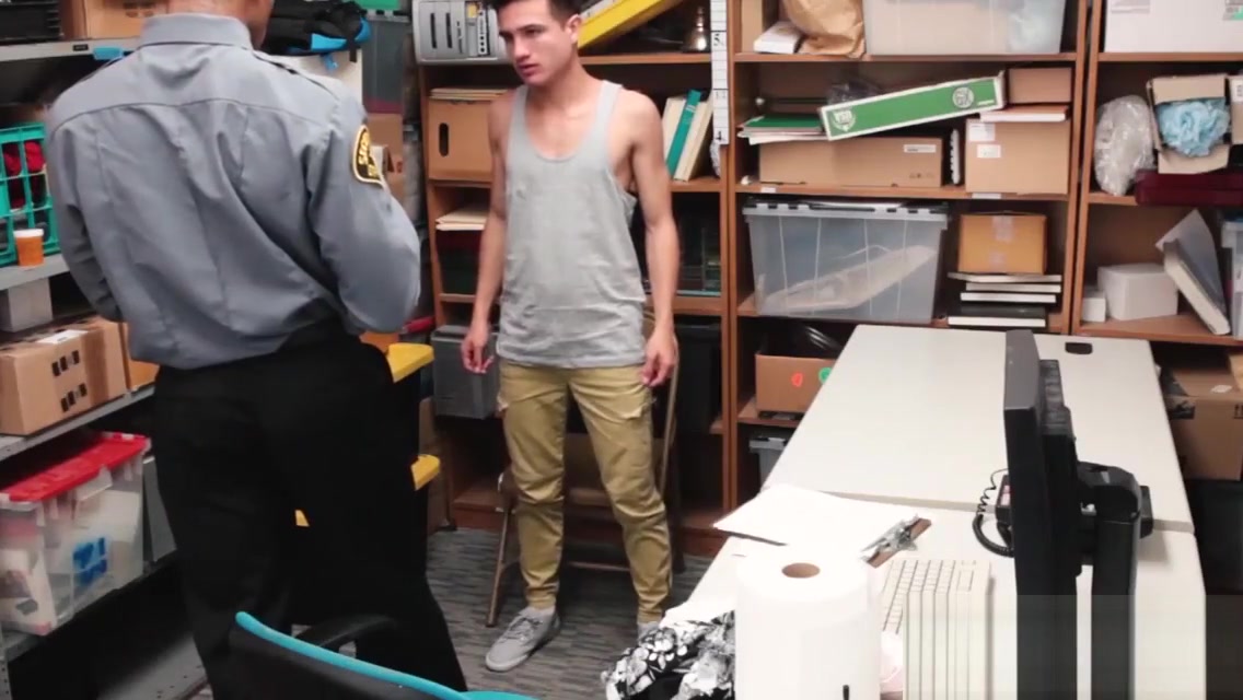 Young perpetrator bouncing on officers huge black cock