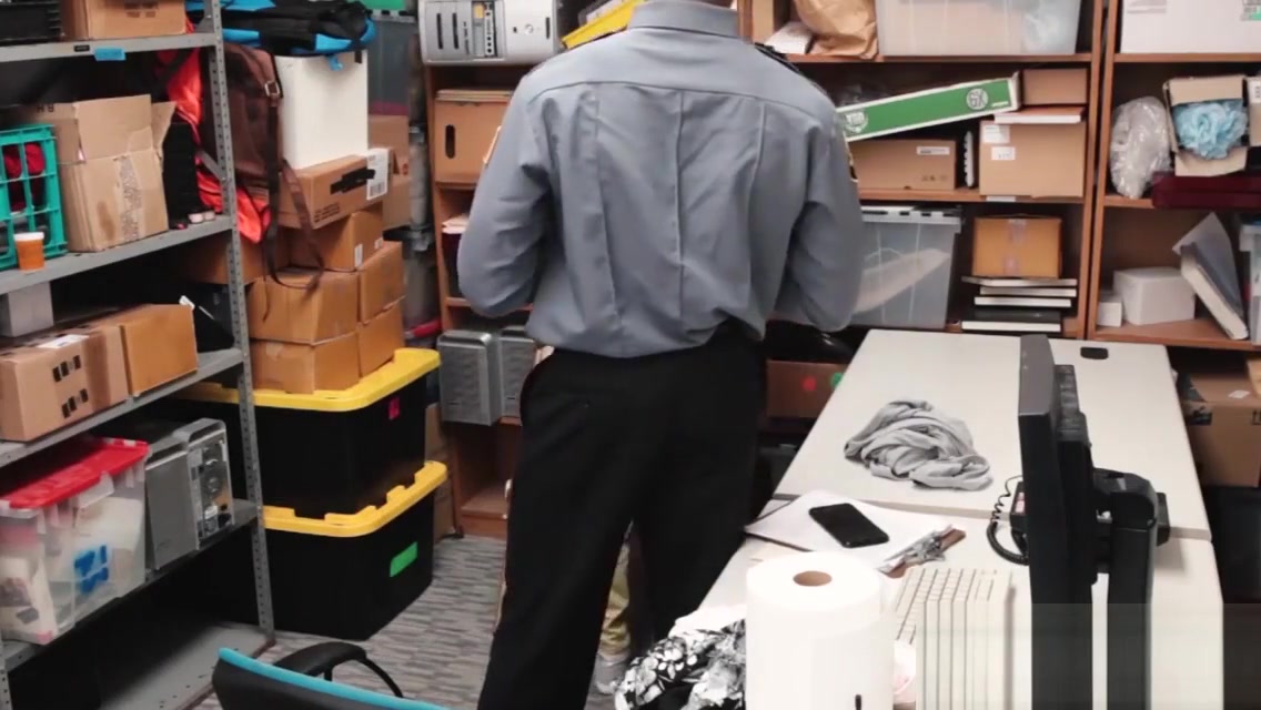 Young perpetrator bouncing on officers huge black cock