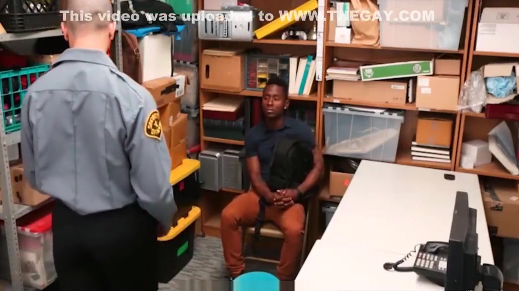 Straight Black Guy Caught Shoplifting Fucked By Gay Black Officer