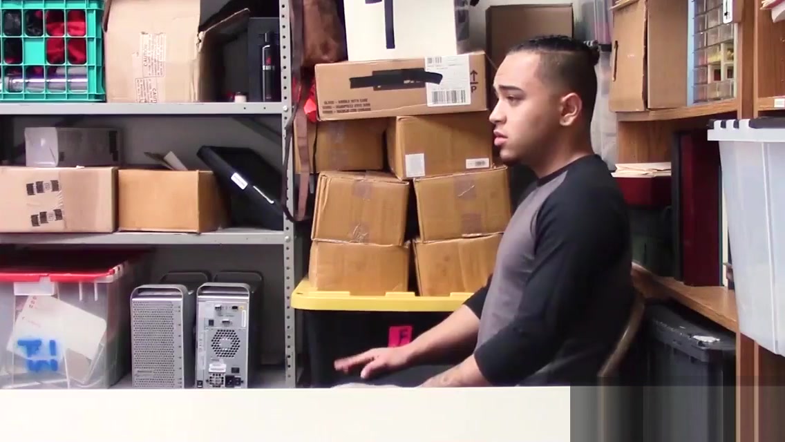 Bearded and hairy security officers fucks a young perp