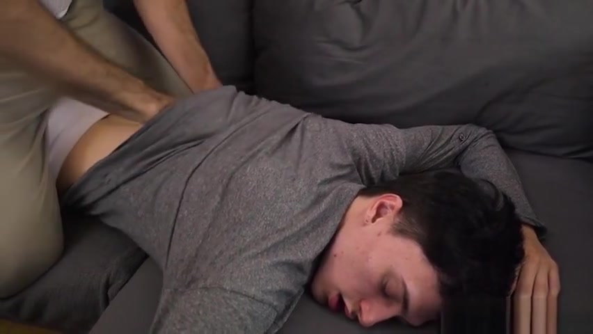 Stepdaddy massages fingers and bareback fucks stepson