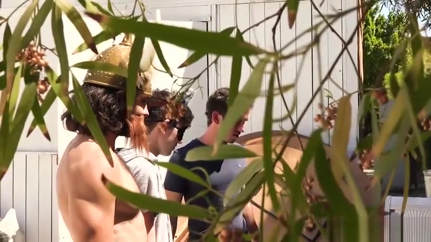 Stepuncle and his boys find their kinky neighbor naked