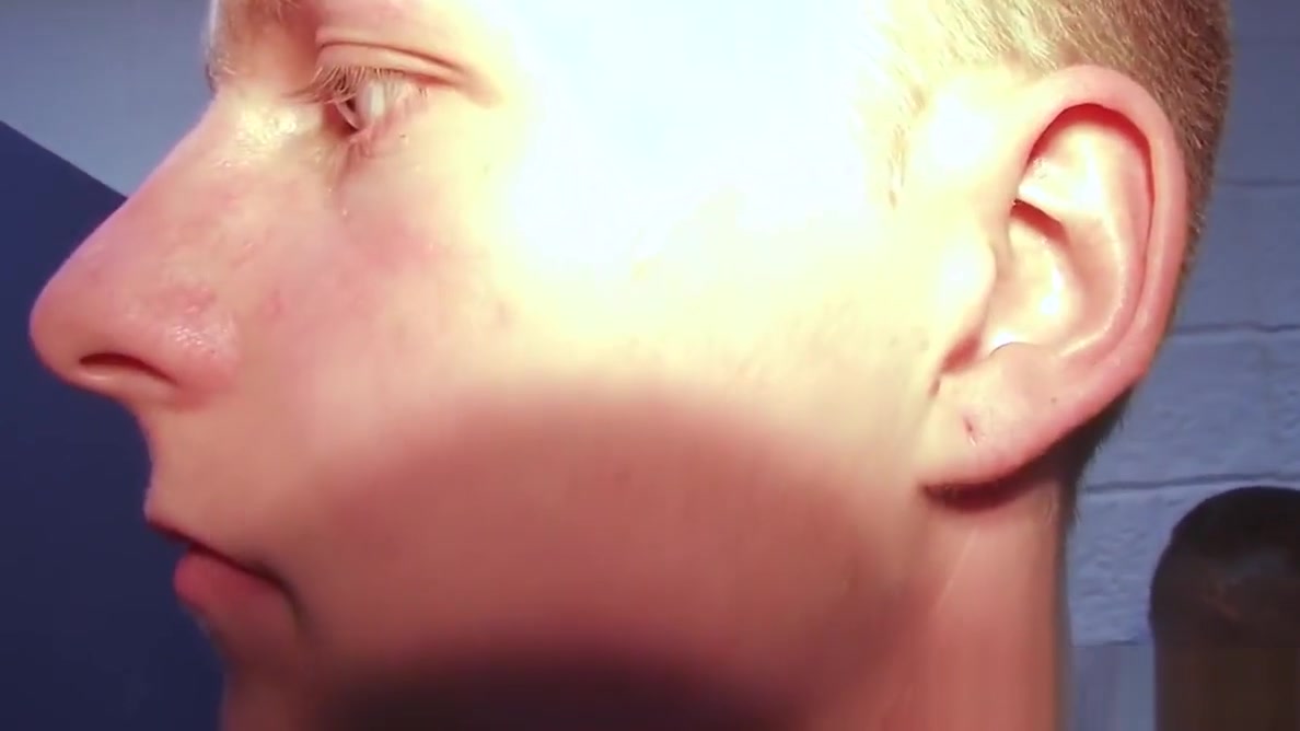 Hazed military bloke sucking cock