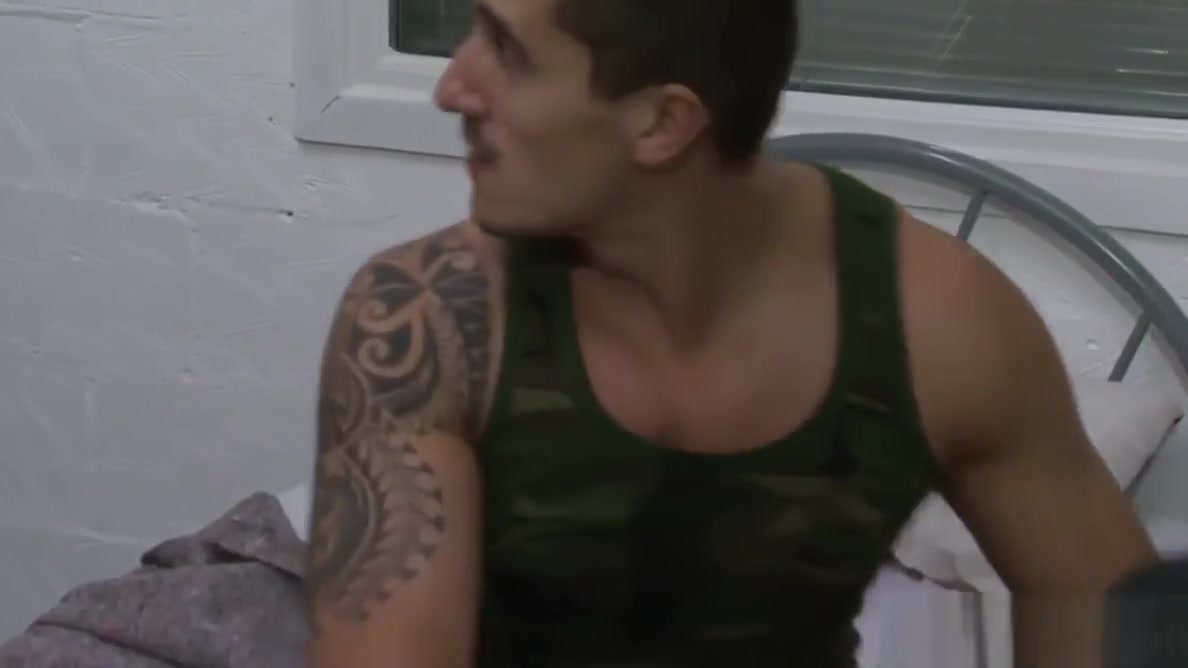 Brit army lad must suck sergeant cock before anal