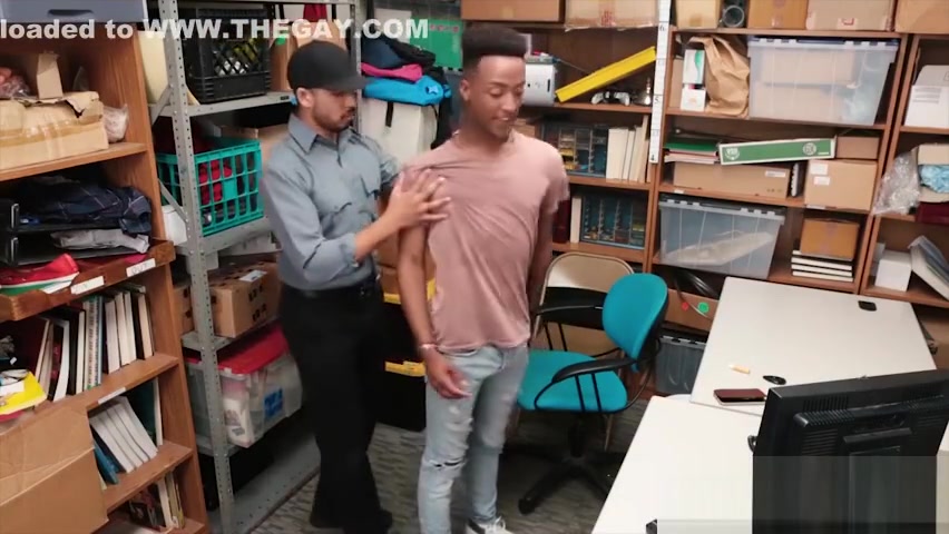 Black perp blackmails Officer and anal fucked bareback