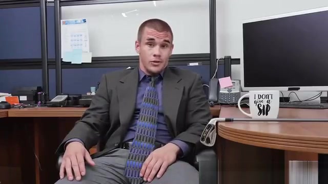 Hunk threesome sex at the office