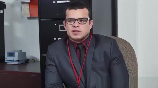 Hunk threesome sex at the office