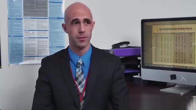 Hunk threesome sex at the office