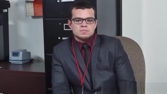 Hunk threesome sex at the office