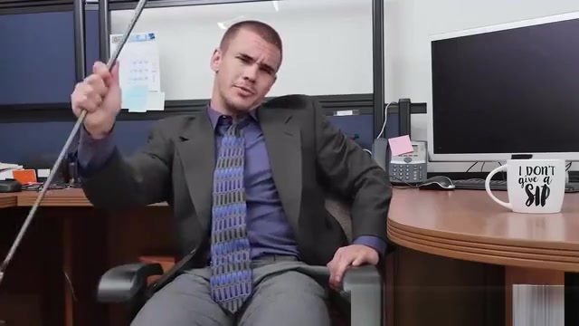 Hunk threesome sex at the office