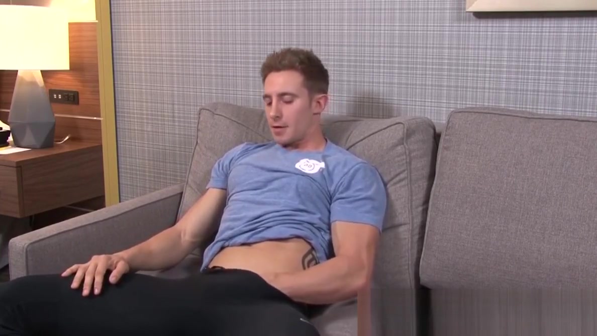 Handsome military homo strips nude and tugs on his huge cock