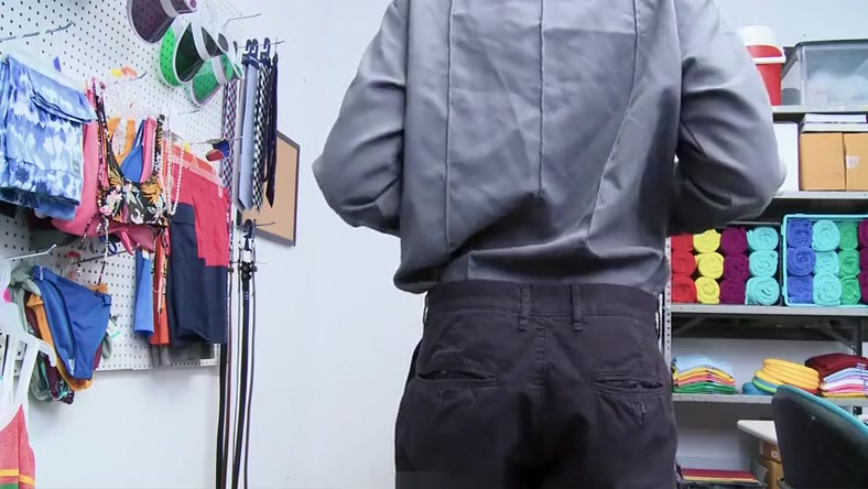 YoungPerps - Hot Black Security Officer Fucks A Cute Thief’s Tight Hole