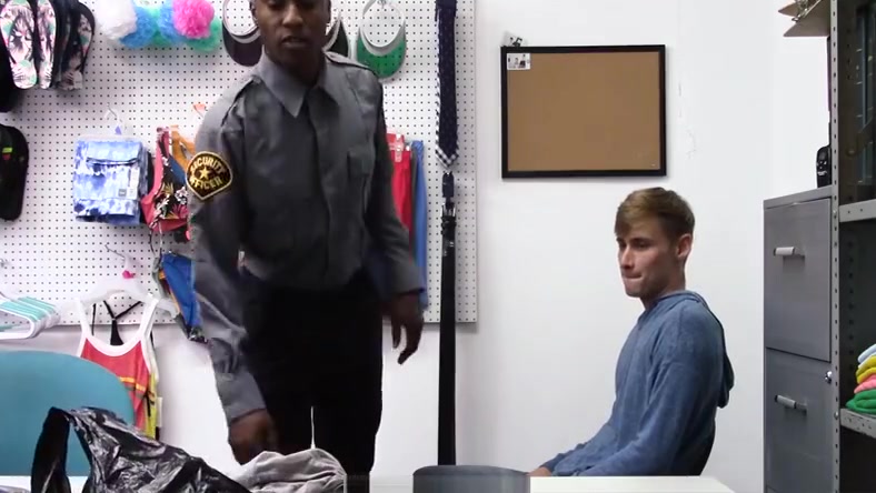 YoungPerps - Hot Black Security Officer Fucks A Cute Thief’s Tight Hole