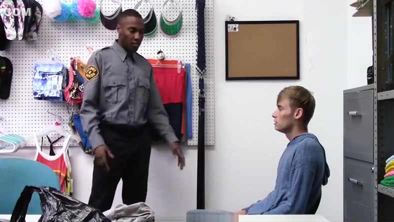 YoungPerps - Hot Black Security Officer Fucks A Cute Thief’s Tight Hole