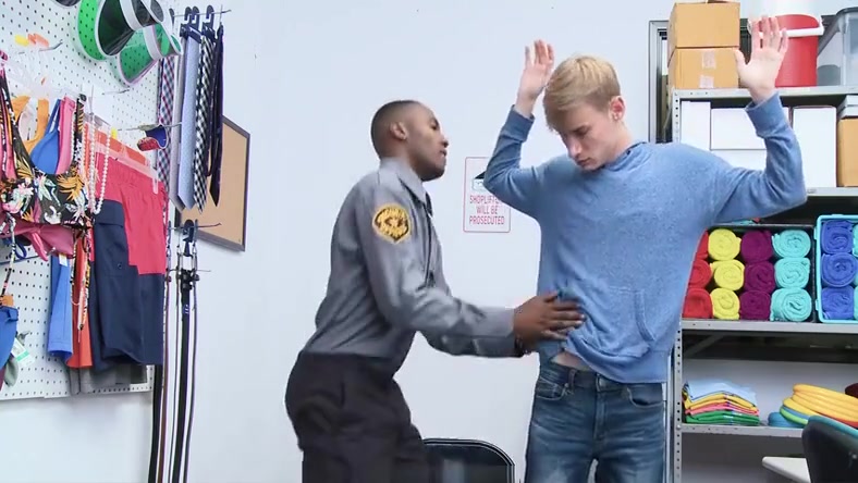 YoungPerps - Hot Black Security Officer Fucks A Cute Thief’s Tight Hole