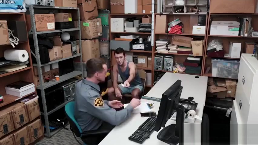 Straight perp detained and ass fucked by gay LP Officer