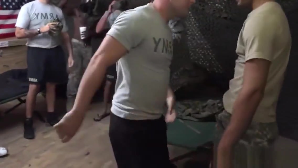 Military jocks fucking in interracial action
