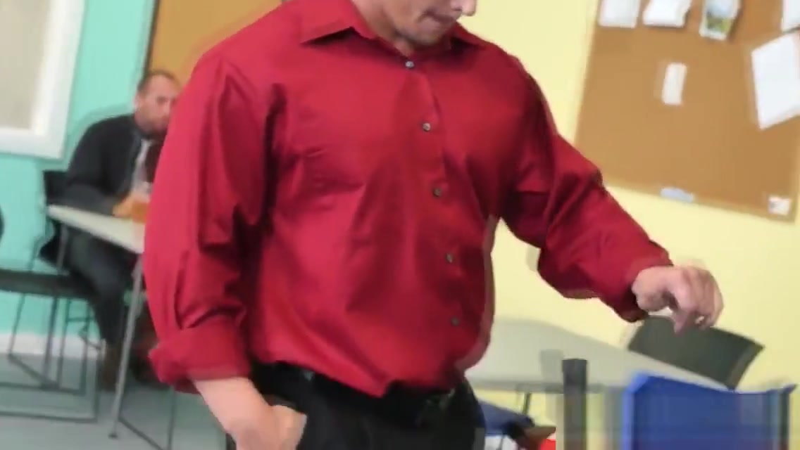 Office stud facialized while getting banged