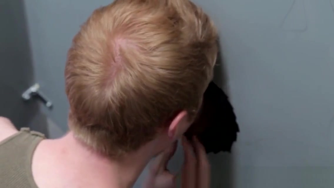 Creampied twink drilled at gloryhole