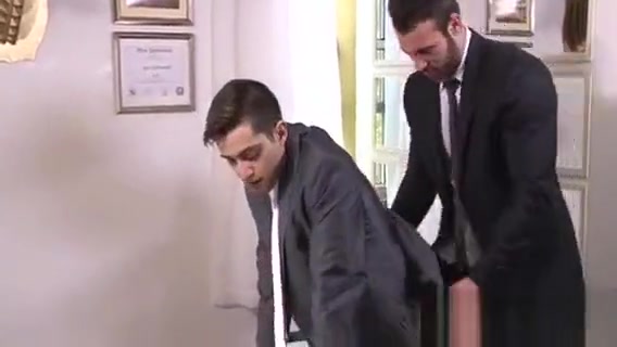 Hot office homosexual three-some