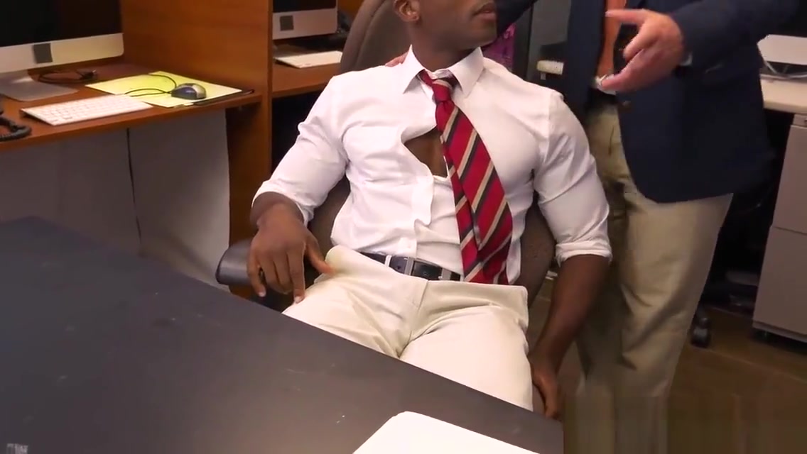 Black office stud pounded in toilet at work