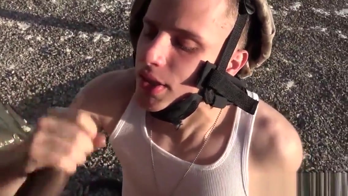 Interracial army twink bare fucked outdoor