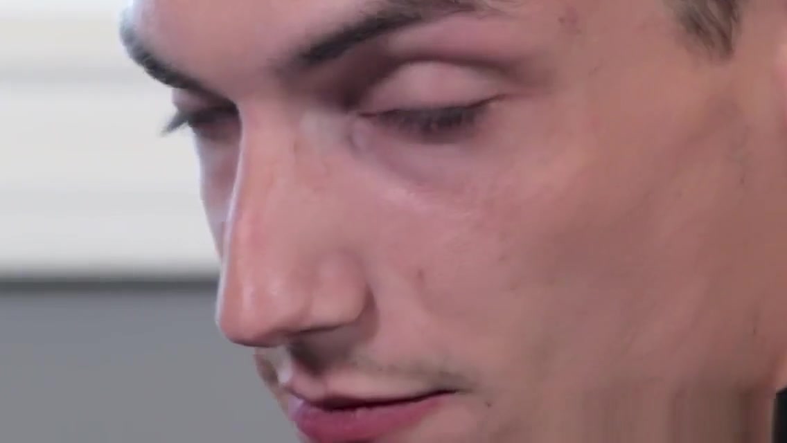 Straight office guy in solo masturbation