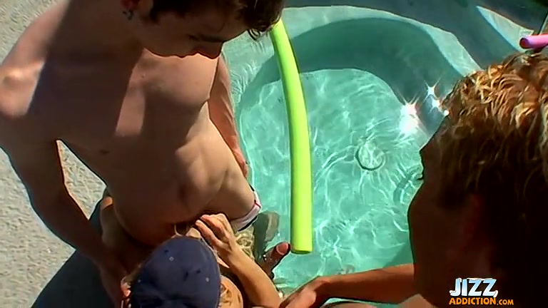Messy JizzFest at the Pool - Casey Wood, Hoyt Jaeger And Kenny Crusoe