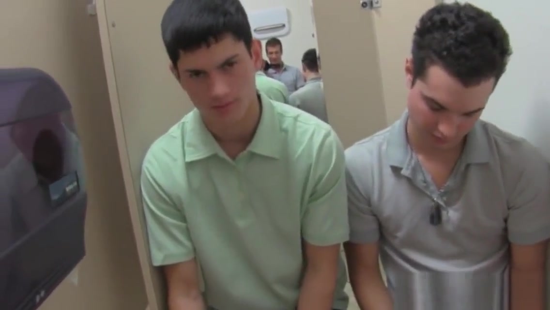 Straight college twink assfucks after shower