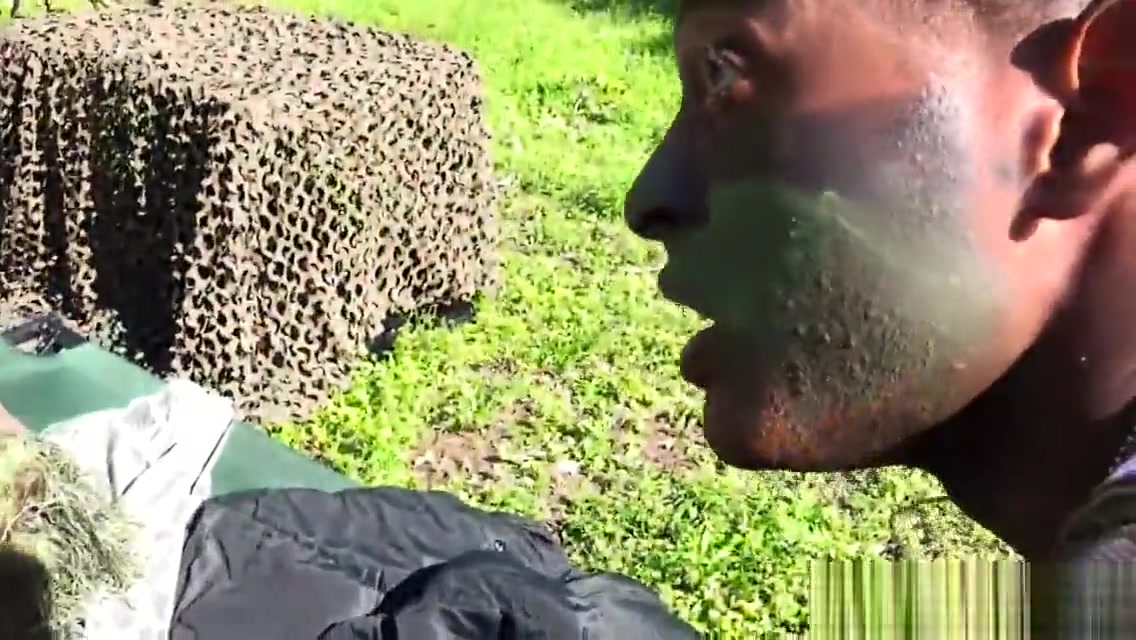 Military studs buttfuck in forest