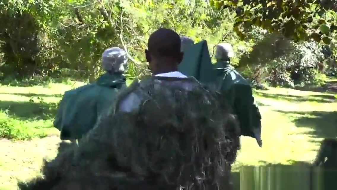 Military studs buttfuck in forest
