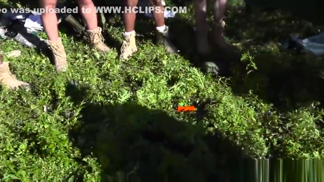 Military studs buttfuck in forest