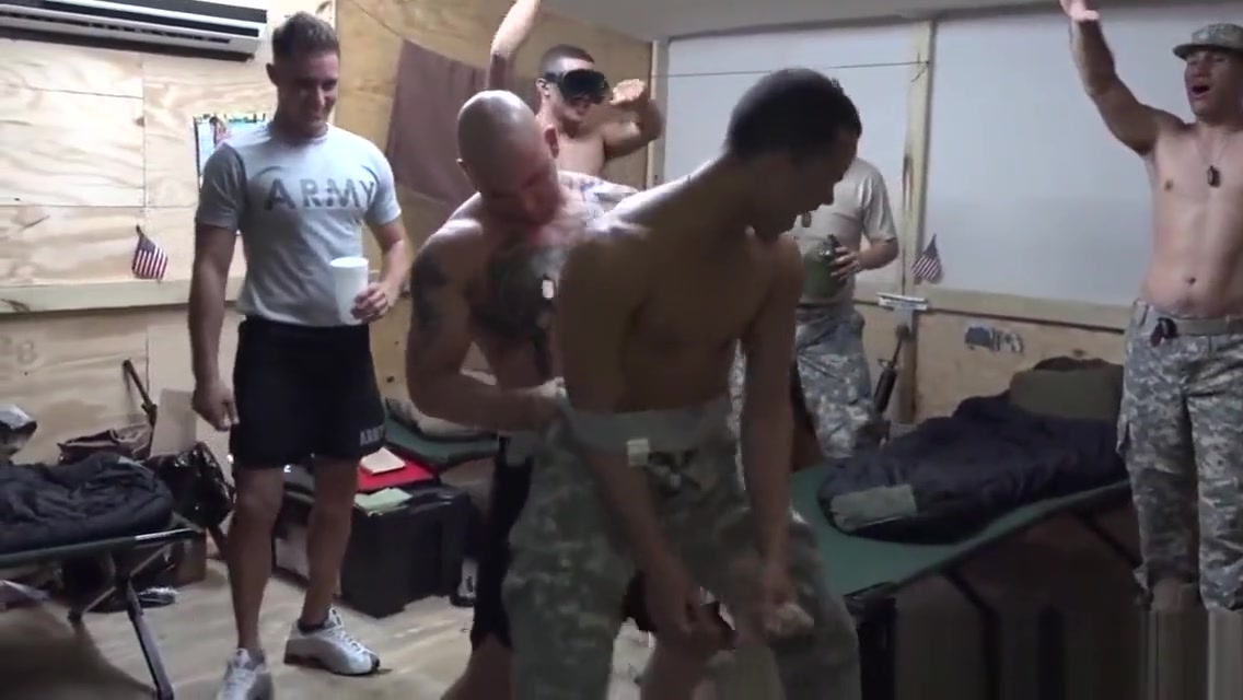 Amateur military party goes gay fuckfest