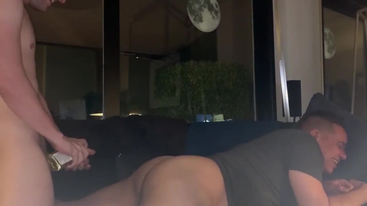 Kinky Session Eating Whipped Cream out of Gay Ass, Bareback, Stretching