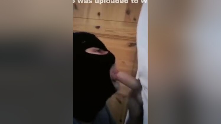 Sucking off straight guy in gloryhole