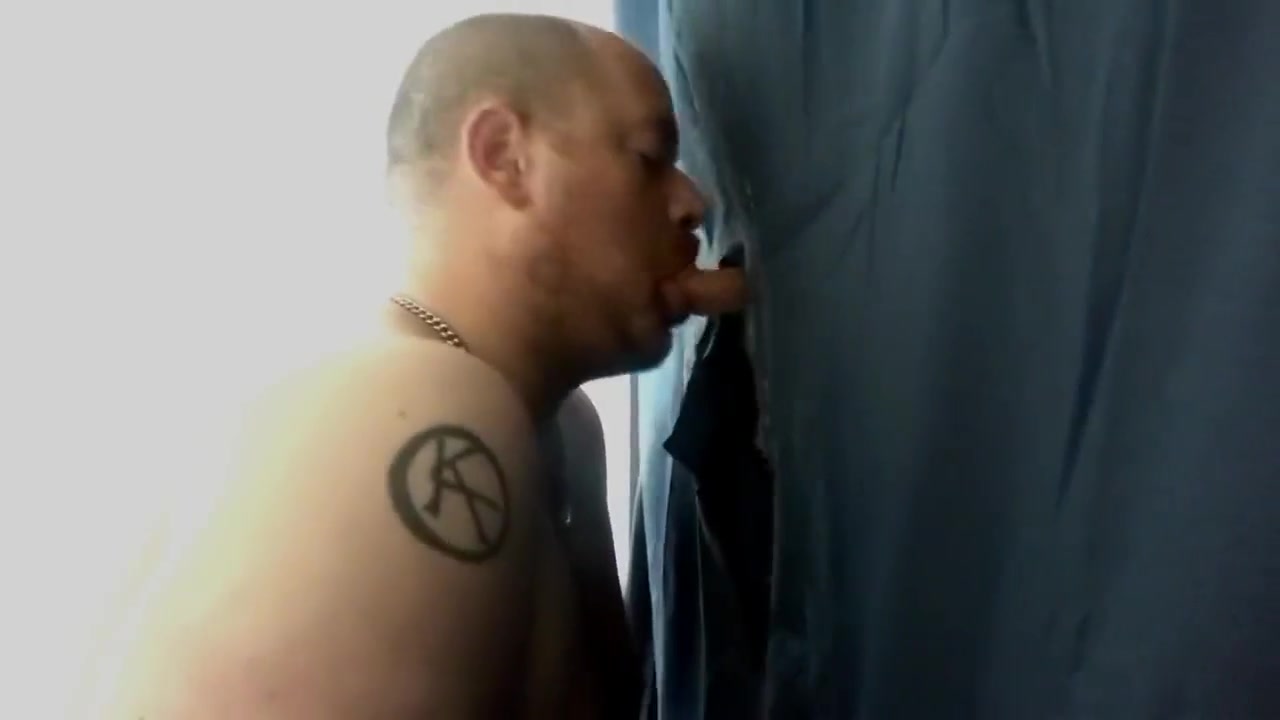 nice Step daddy cock and big load at gloryhole