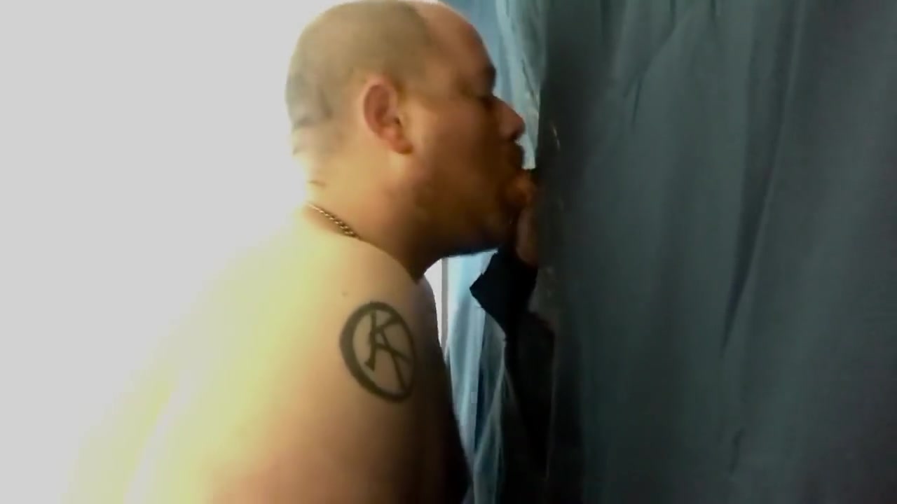 nice Step daddy cock and big load at gloryhole
