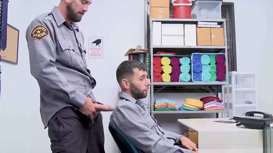 Gay lost prevention officers are bored on a night shift