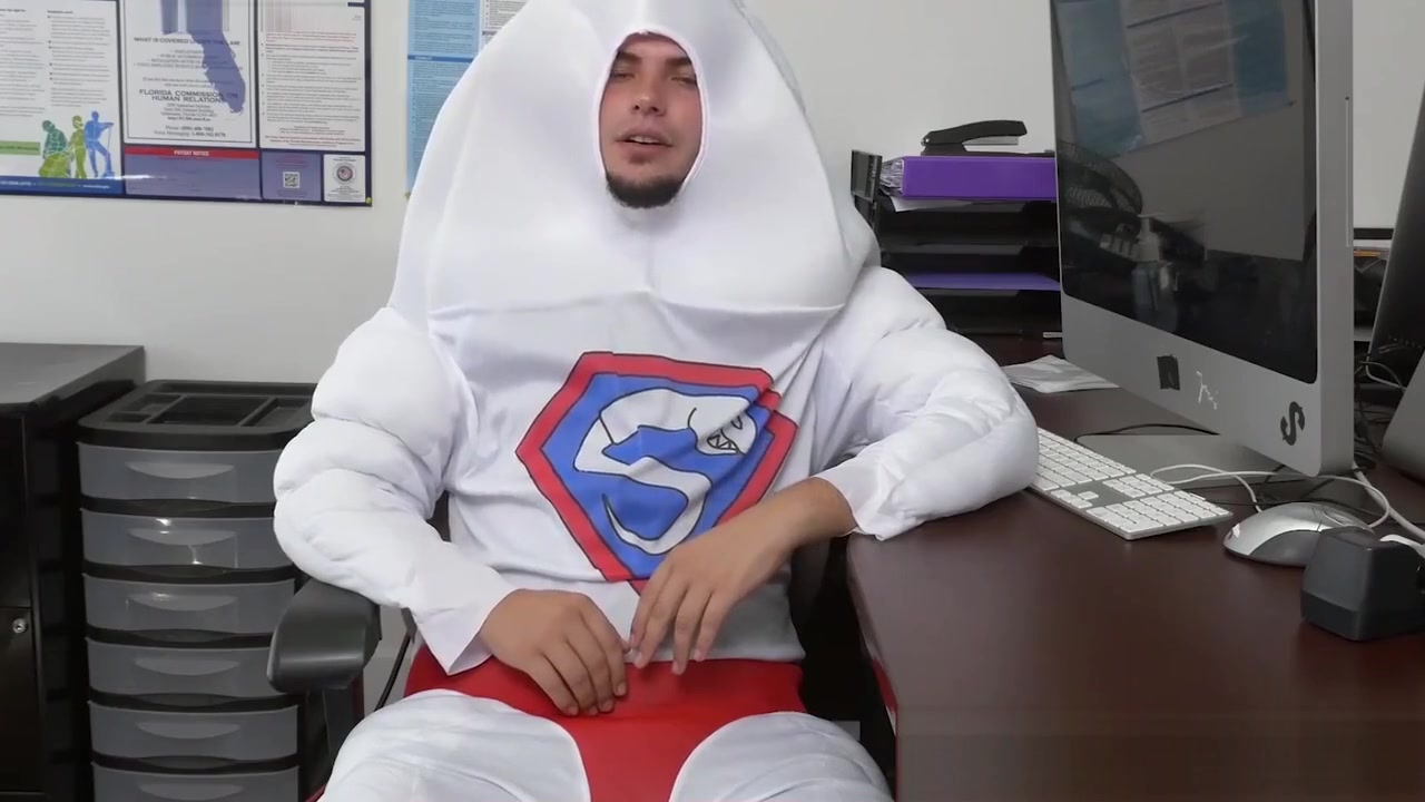 Office costume party turns into interracial fuck fest