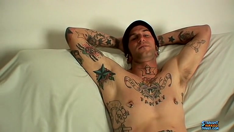 Straight Naked Tattooed Alpha Male Cums - Holes