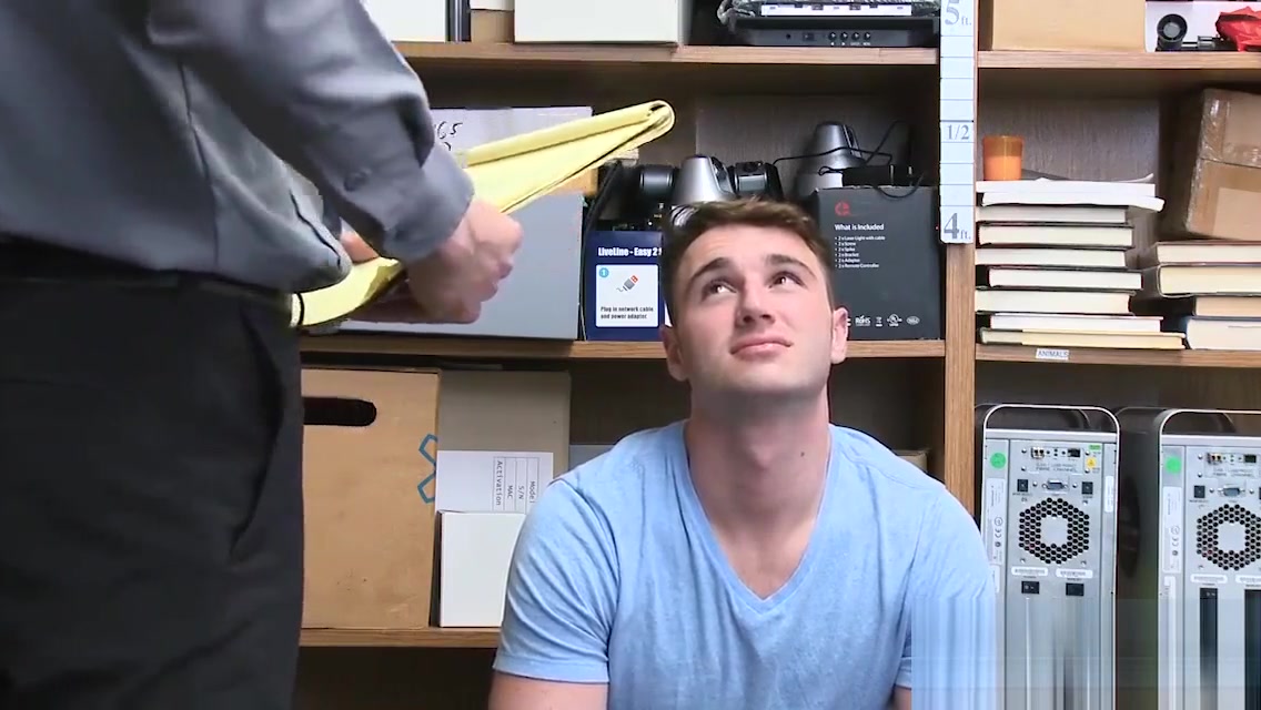 Perp twink is caught stealing then fucked by an officer