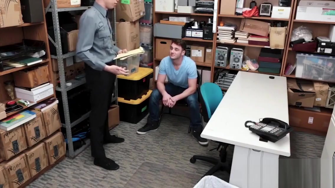 Perp twink is caught stealing then fucked by an officer