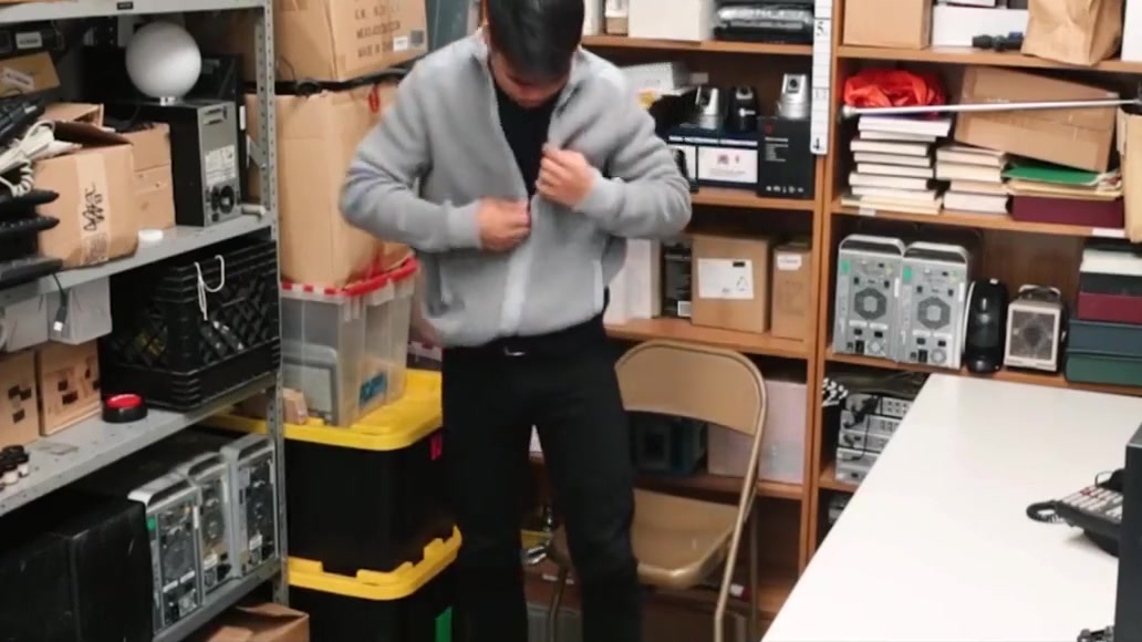 Straight Asian Twink Caught Shoplifting Fucked By Black Gay Officer