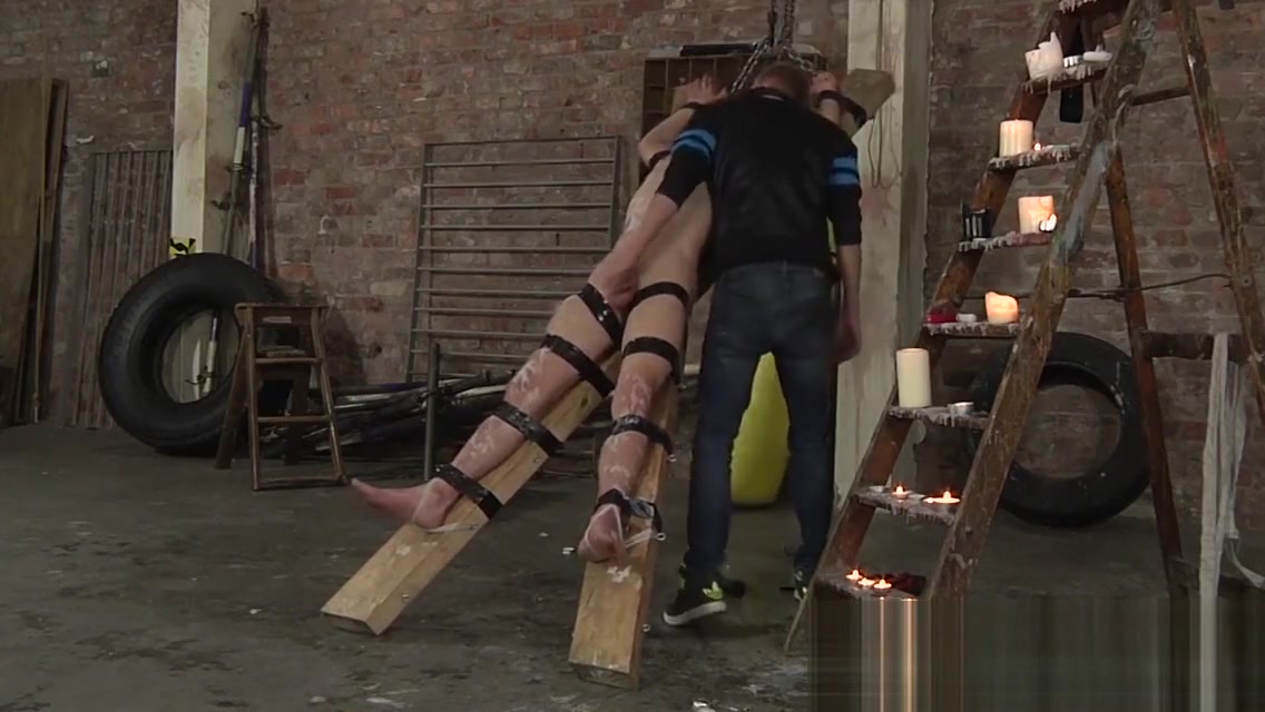 Kinky young gay submits to bondage loving maledom
